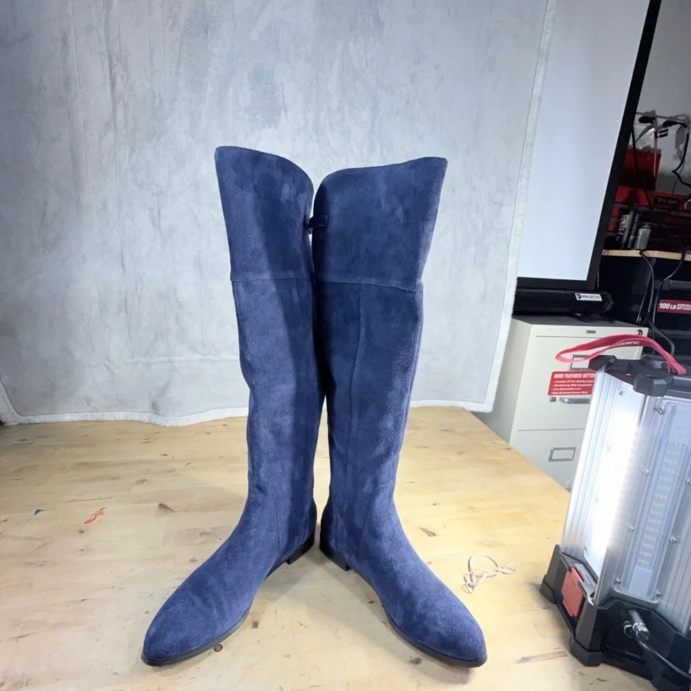 Charles David Blue Suede Over the Knee Boots Women’s 6.5 Charles David